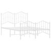 vidaXL Sengeramme i metall med hode- og fotgavl hvit 120x190 cm