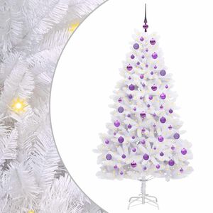vidaXL Kunstig sammensatt juletre Hvit 180 cm PVC og st&aring;l