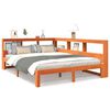 vidaXL Seng med bokhylle uten madrass voksbrun 140x190 cm heltre furu