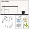 LECHUZA Plantekasse CUBE Cottage 30 ALL-IN-ONE granittsvart