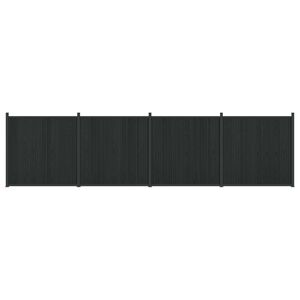 vidaXL Gjerdeplate 4 pcs WPC og Aluminium Svart