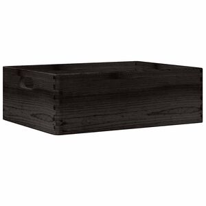 vidaXL Trekasse med h&aring;ndtak svart 40x30x13 cm heltre furu