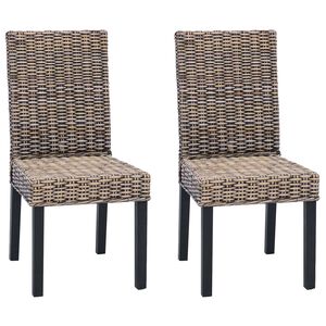 vidaXL Spisestuestol GENDT 2 stk. Kubu rotting og solid mahogni tre