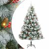 vidaXL Kunstig juletre Gr&oslash;nn og hvit 240 cm PVC og Metall og Plast