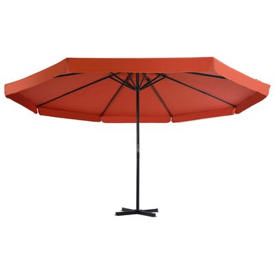 vidaXL Utendørs parasoll med bærbar base terrakotta