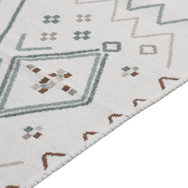 vidaXL Teppe beige og bl&aring; 80x300 cm bomull