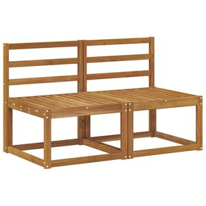 vidaXL 2 Stk Ute Midt Sofa Solid akasietre Naturlig 118 x 63 x 73 cm