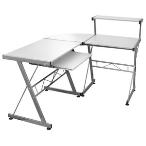 vidaXL Databord hj&oslash;rne hvit 132x112x99 cm konstruert tre