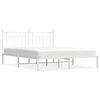 vidaXL Sengeramme i metall med hodegavl hvit 183x213 cm
