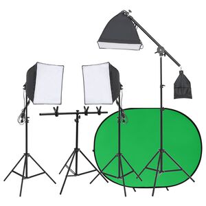 vidaXL Fotostudiosett med lyssett og bakgrunn