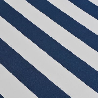 vidaXL Foldbar markise manuell 450 cm blå/hvit