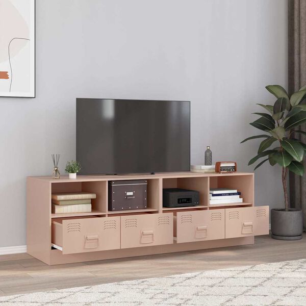 vidaXL TV-benker 2 stk rosa 67x39x44 cm st&aring;l