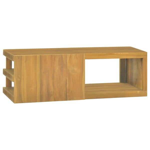 vidaXL Veggmontert baderomsskap 90x40x30 cm heltre teak