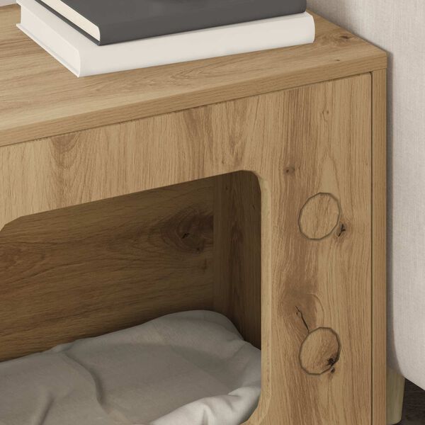 vidaXL Katt Hus Kunstnerisk Eik 51 x 30 x 52 cm Konstruert tre