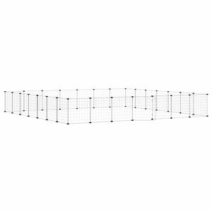 vidaXL Dyrebur 28 paneler med d&oslash;r svart 245x245x35 cm st&aring;l