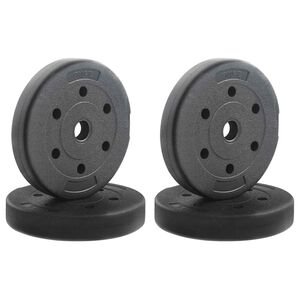vidaXL Vekter 4 stk. 10 kg Svart Sement og jernsand &Oslash; 21,5 x 3,8 cm