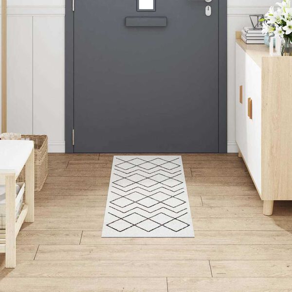 vidaXL Kjøkken teppe Hvit 150 x 45 cm Fløyel