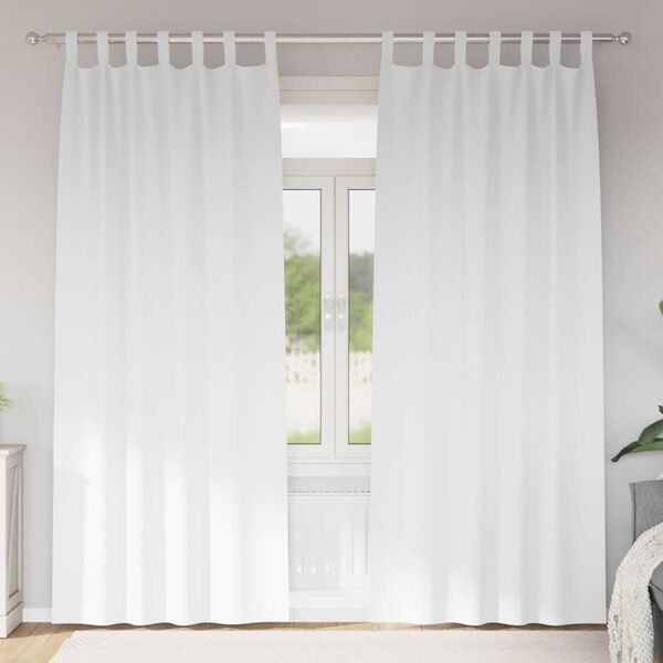 vidaXL M&oslash;rkleggende Gardiner med Ringer 2 pcs Ren Hvit 260 x 140 cm