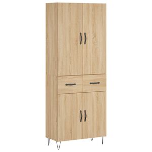 vidaXL Highboard sonoma eik 69,5x34x180 cm konstruert tre