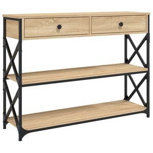 vidaXL Konsollbord sonoma eik 100x28x75 cm konstruert tre