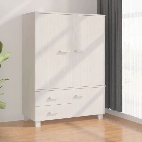 vidaXL Garderobe HAMAR hvit 99x45x137 cm heltre furu