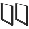 vidaXL Spisebordben U-formet 2 stk svart 100x(72-73) cm st&aring;l