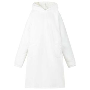 vidaXL Teppe-hettegenser Hvit L Fleece og Flanell