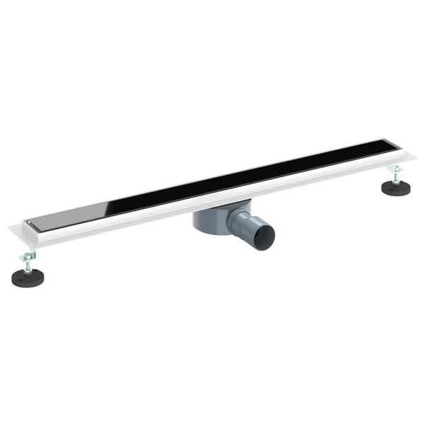 vidaXL Dusjavl&oslash;p Glasslokk med 360&deg; Siphon Svart 80 cm