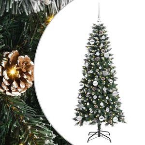 vidaXL Kunstig juletre med 150 LED gr&oslash;nn 150 cm PVC og plast og st&aring;l