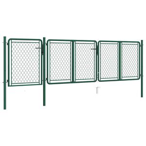 vidaXL Hageport st&aring;l 400x75 cm gr&oslash;nn