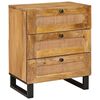 vidaXL Nattbordskap Naturlig 50 x 33 x 62 cm Massiv mango tre