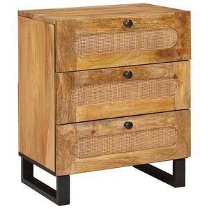 vidaXL Nattbordskap Naturlig 50 x 33 x 62 cm Massiv mango tre