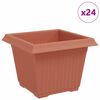 vidaXL Firkantet Blomsterpotte 24 pcs Klinker R&oslash;d 23 x 23 x 17,5 cm