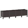 vidaXL Hagekrukke med hjul Brun 160 x 40 x 44 cm PP