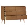 vidaXL Kommode MOLDE brun 113x40x80 cm heltre furu