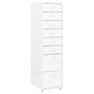 vidaXL Mobilt arkivskap hvit 28x41x109 cm metall