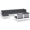 vidaXL Hagesofagruppe med puter 10 deler hvit heltre furu