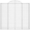 vidaXL Gabionkurver buede 3 stk 200x50x180/200 cm galvanisert jern