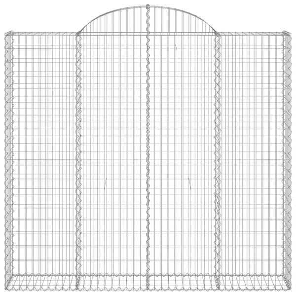 vidaXL Gabionkurver buede 3 stk 200x50x180/200 cm galvanisert jern