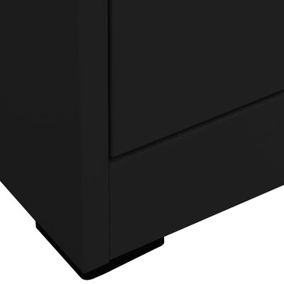 vidaXL Arkivskap 46x62x133 cm stål svart