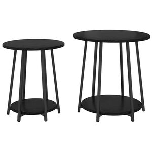 vidaXL Sidebordssett 2 stk. Svart Eik 50 x 50 x 51 cm