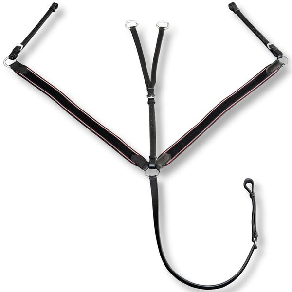 L&aelig;r elastisk, justerbar brystsele brystreim, svart full