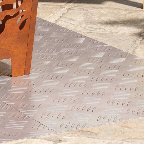 vidaXL Trinn Rektangul&aelig;r 4 pcs s&oslash;lv 60 x 50 cm Aluminium