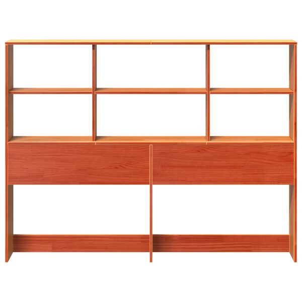 vidaXL Hodegavl med oppbevaring voksbrun 140 cm heltre furu