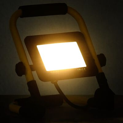 vidaXL LED-flomlys med håndtak 30 W varmhvit