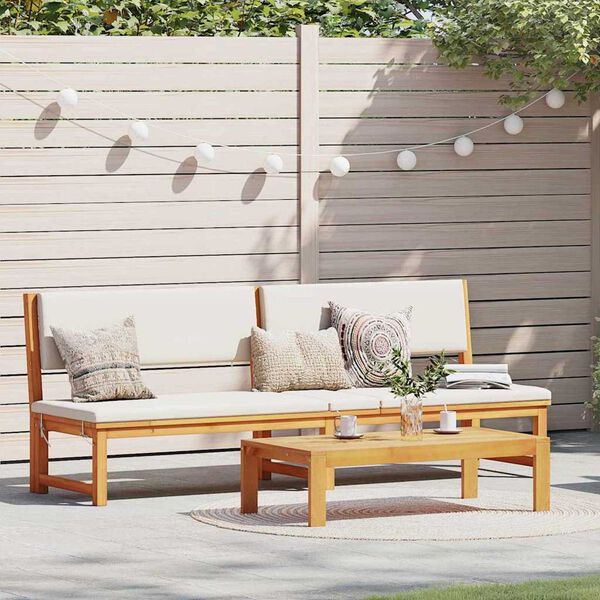 vidaXL Solstol 1-person Brun 200 x 57 x 75cm Massivt akasietre