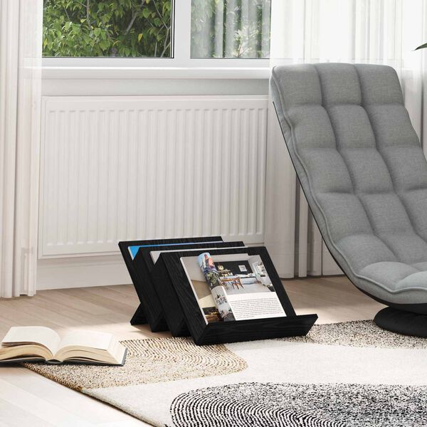 vidaXL Magasinreol Svart Eik 53 x 40 x 28.5 cm Konstruert tre