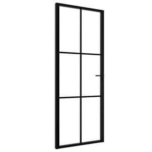 vidaXL Innerd&oslash;r ESG-glass og aluminium 76x201,5 cm svart