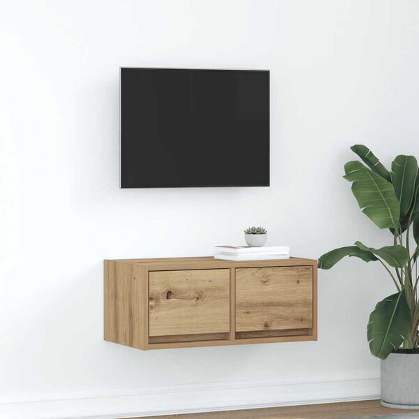 vidaXL TV-benk artisan eik 60x31x25,5 cm konstruert tre