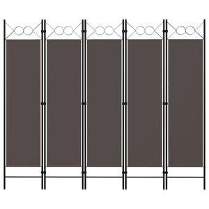 vidaXL Romdeler 5 paneler antrasitt 200x180 cm